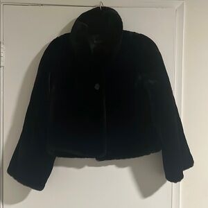 Elegant Black Faux Fur Jacket